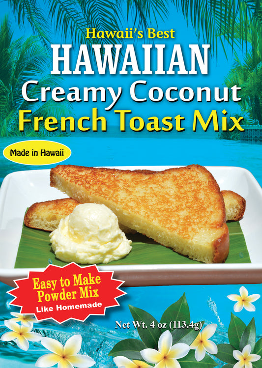 (100 Pack- $2.75 each bag) CREAMY COCONUT FRENCH TOAST POWDER MIX, Case Pack 100x4 oz, $275.00/Case ($2.75 Each), CLICK ON PICTURE TO PURCHASE (TOP SELLER)