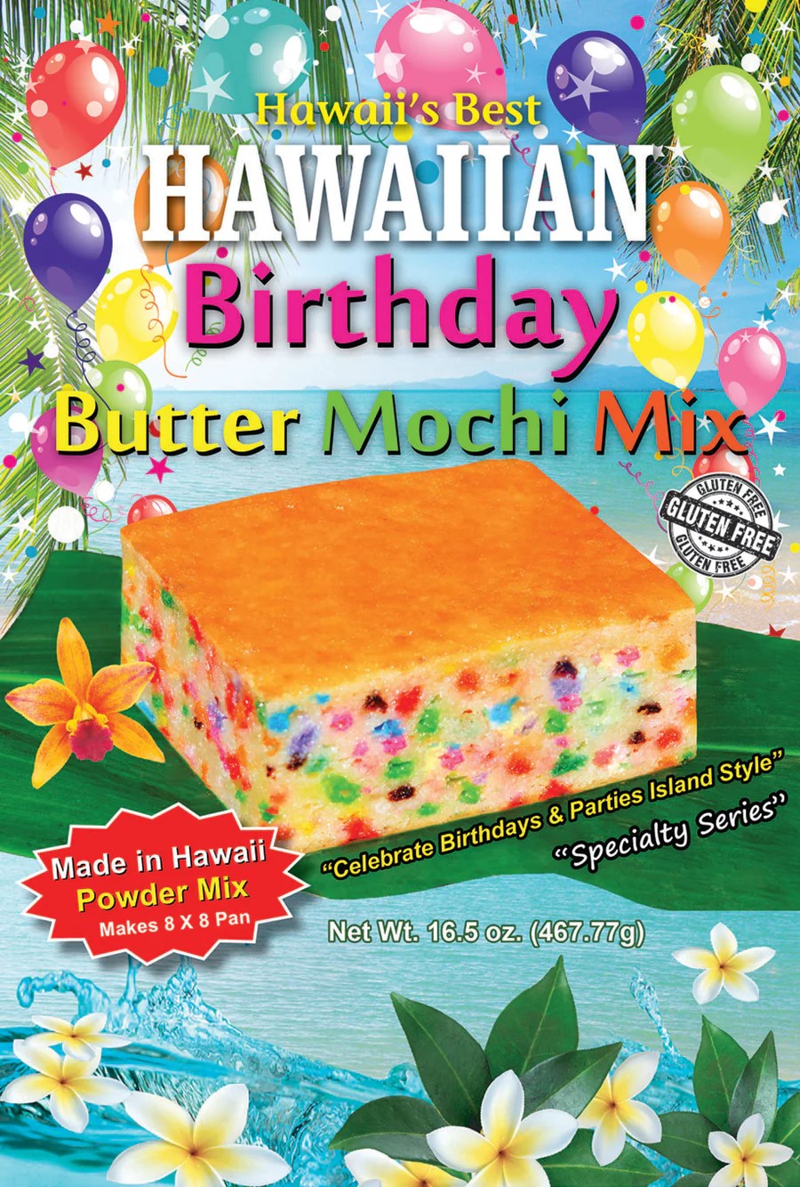 (36 Pack- $4.99 each bag) BIRTHDAY BUTTER MOCHI POWDER MIX (Mochi Cake), Case Pack 36x16.5 oz, $179.64/Case ($4.99 Each), CLICK ON PICTURE TO PURCHASE (SPECIALTY ITEM)