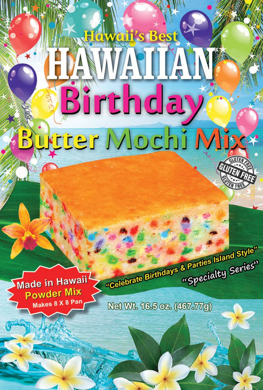 (36 Pack- $4.99 each bag) BIRTHDAY BUTTER MOCHI POWDER MIX (Mochi Cake), Case Pack 36x16.5 oz, $179.64/Case ($4.99 Each), CLICK ON PICTURE TO PURCHASE (SPECIALTY ITEM)