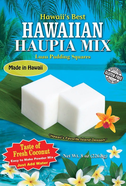 (50 Pack- $4.99 each bag) HAUPIA POWDER MIX (Served at Every Luau), Case Pack 50x8 oz, $249.50/Case ($4.99 Each), CLICK ON PICTURE TO PURCHASE (TOP SELLER)